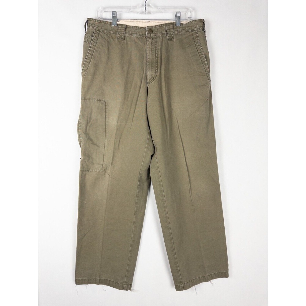 Vintage Columbia Pants Mens 34 Army Green Cargo Straight Utility Comfortable VTG